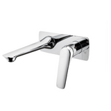 Au Square Wall Mixer With Spout - Chrome