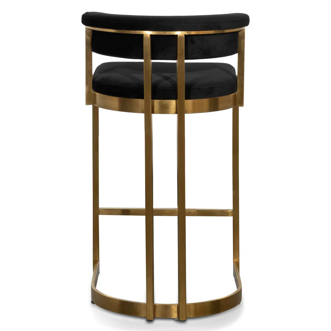 Calibre CBS6272-BS Black Velvet Bar Stool - Golden Base