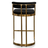 Calibre CBS6272-BS Black Velvet Bar Stool - Golden Base