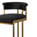 Calibre CBS6272-BS Black Velvet Bar Stool - Golden Base