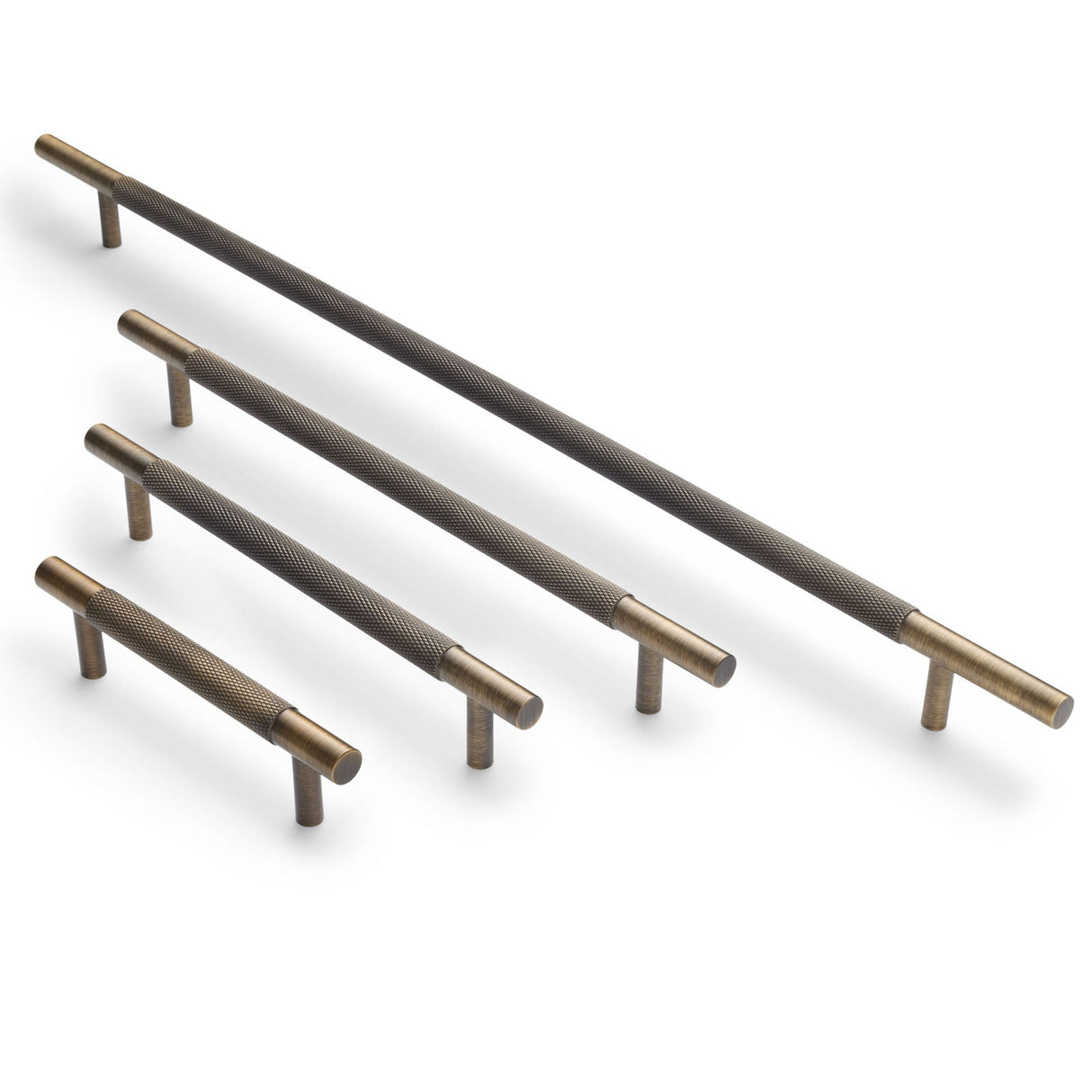Aged Brass Knurled Drawer Pull - Charmian