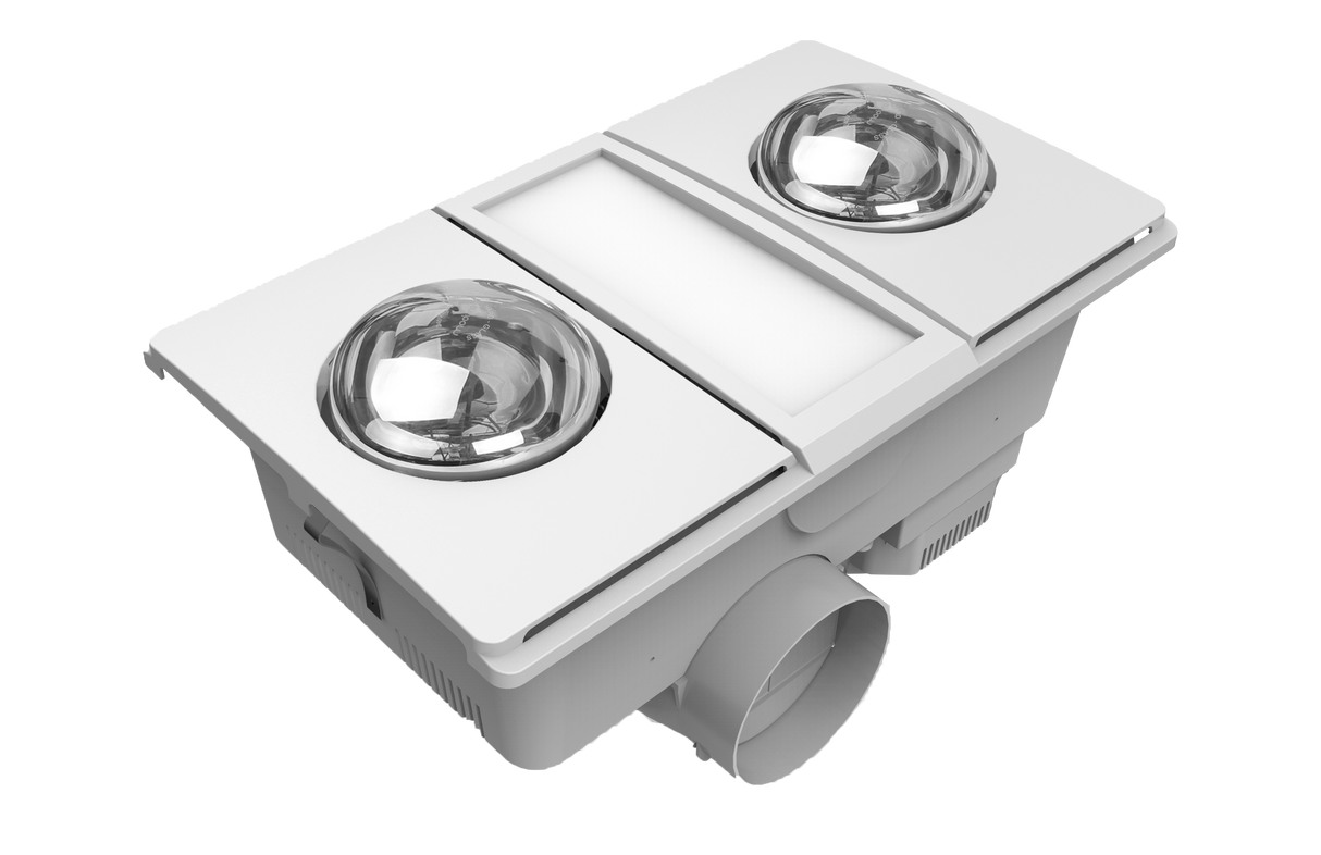 MODURA AllLux2 White Exhaust Fan With Tricolour Panel Light 12w