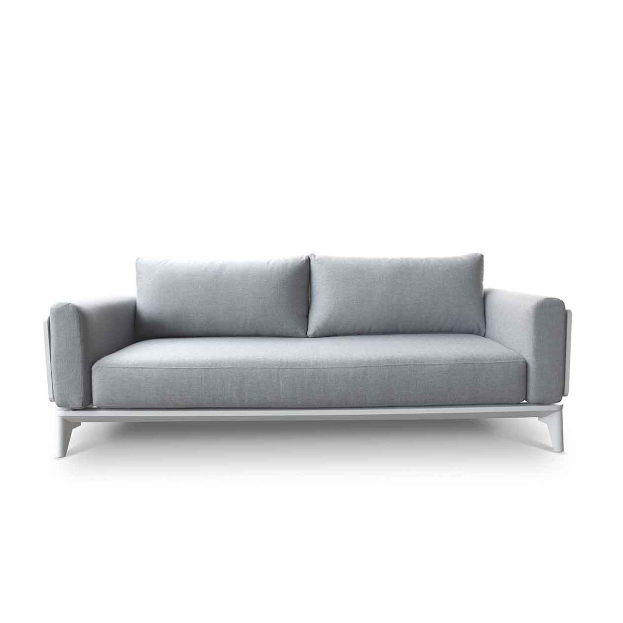 Alora 3 Seater Outdoor Aluminium Lounge in White/Charcoal