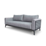 Alora 3 Seater Outdoor Aluminium Lounge in White/Charcoal