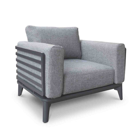 Alora Outdoor Aluminium Armchair in White/Charcoal