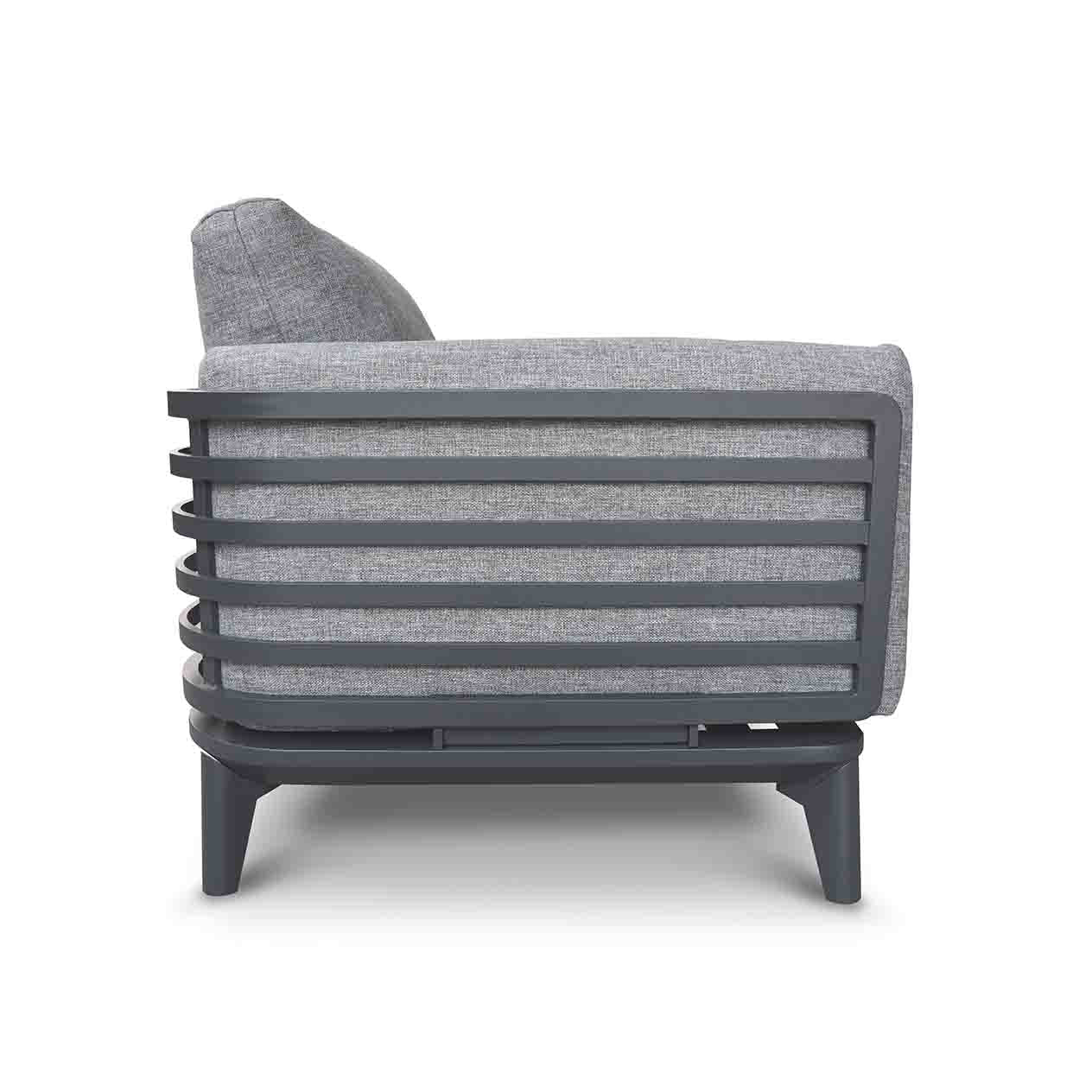 Alora Outdoor Aluminium Armchair in White/Charcoal