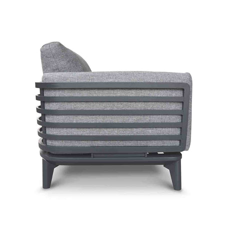 Alora Outdoor Aluminium Armchair in White/Charcoal
