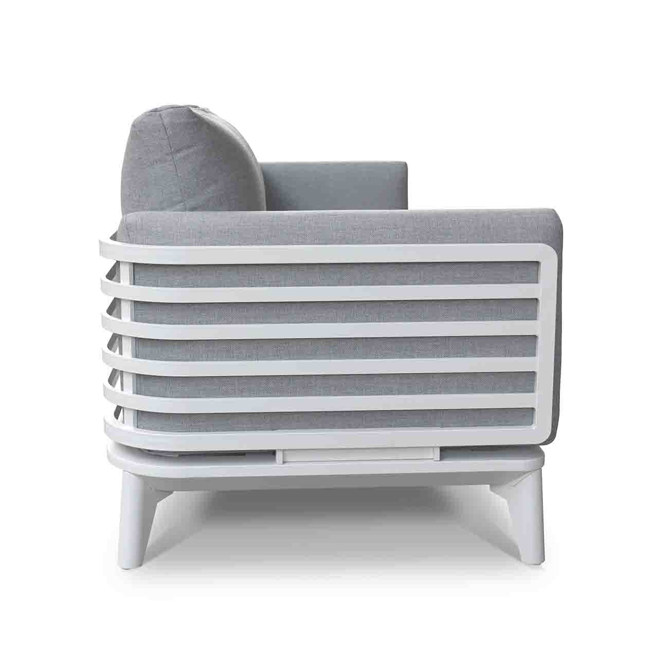 Alora Outdoor Aluminium Armchair in White/Charcoal