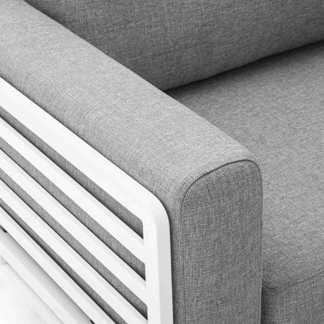 Alora Outdoor Aluminium Armchair in White/Charcoal