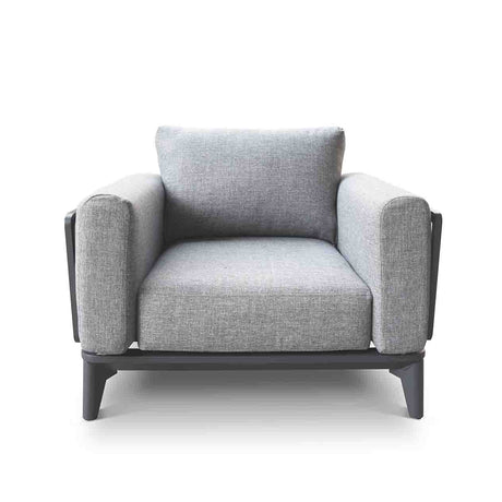 Alora Outdoor Aluminium Armchair in White/Charcoal