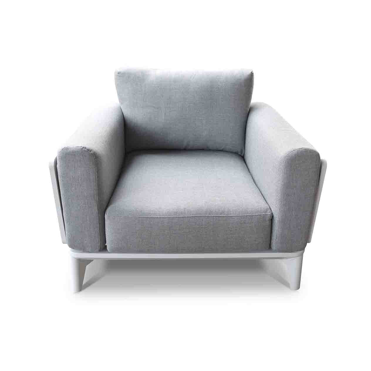 Alora Outdoor Aluminium Armchair in White/Charcoal