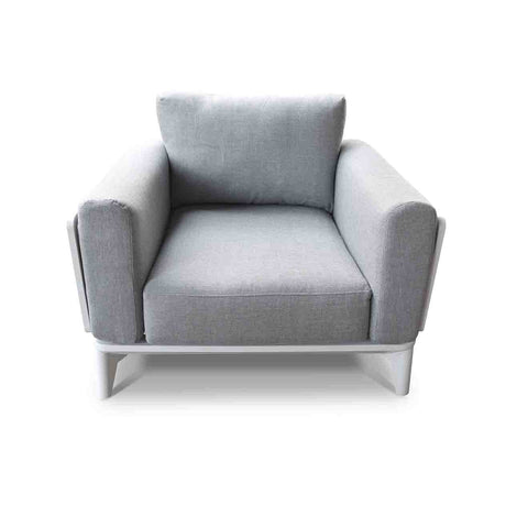 Alora Outdoor Aluminium Armchair in White/Charcoal
