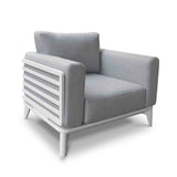 Alora Outdoor Aluminium Armchair in White/Charcoal