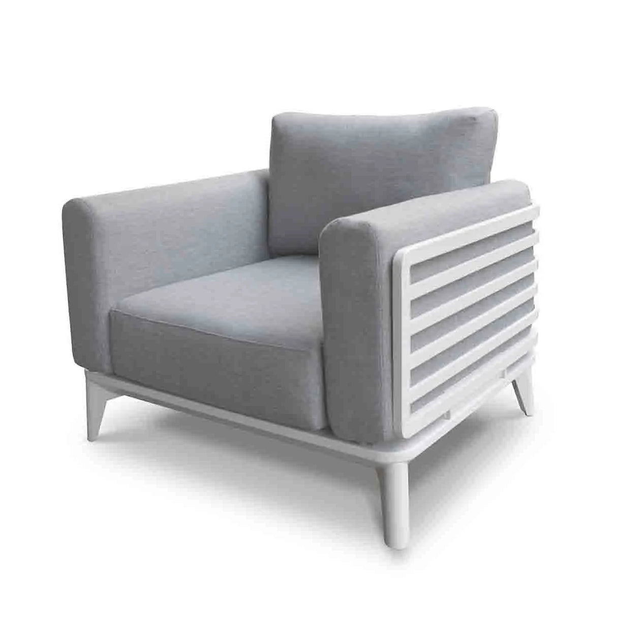 Alora Outdoor Aluminium Armchair in White/Charcoal