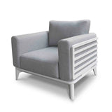 Alora Outdoor Aluminium Armchair in White/Charcoal