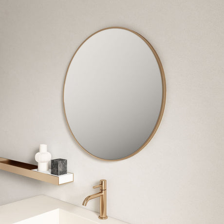 Aluminum Framed Round Mirror 600/750/900mm - Brushed Gold