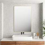 Aluminum Rectangular Framed Mirror 1200x750mm - Brushed Gold