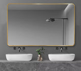 Aluminum Rectangular Framed Mirror 1200x750mm - Brushed Gold