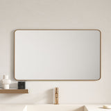 Aluminum Rectangular Framed Mirror 1200x750mm - Brushed Gold