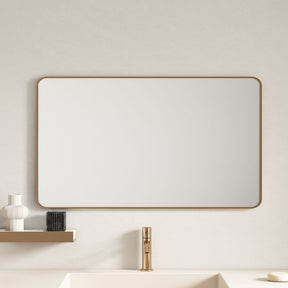 Aluminum Rectangular Framed Mirror 1200x750mm - Brushed Gold