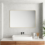 Aluminum Rectangular Framed Mirror 1200x750mm - Brushed Gold