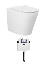 ALZANO Rimless Wall Faced Floor Toilet Pan - Matte White