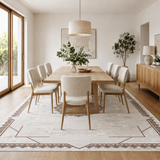 Amalfi Oriental Border Medallion Cream Brown Rug - AMAL08
