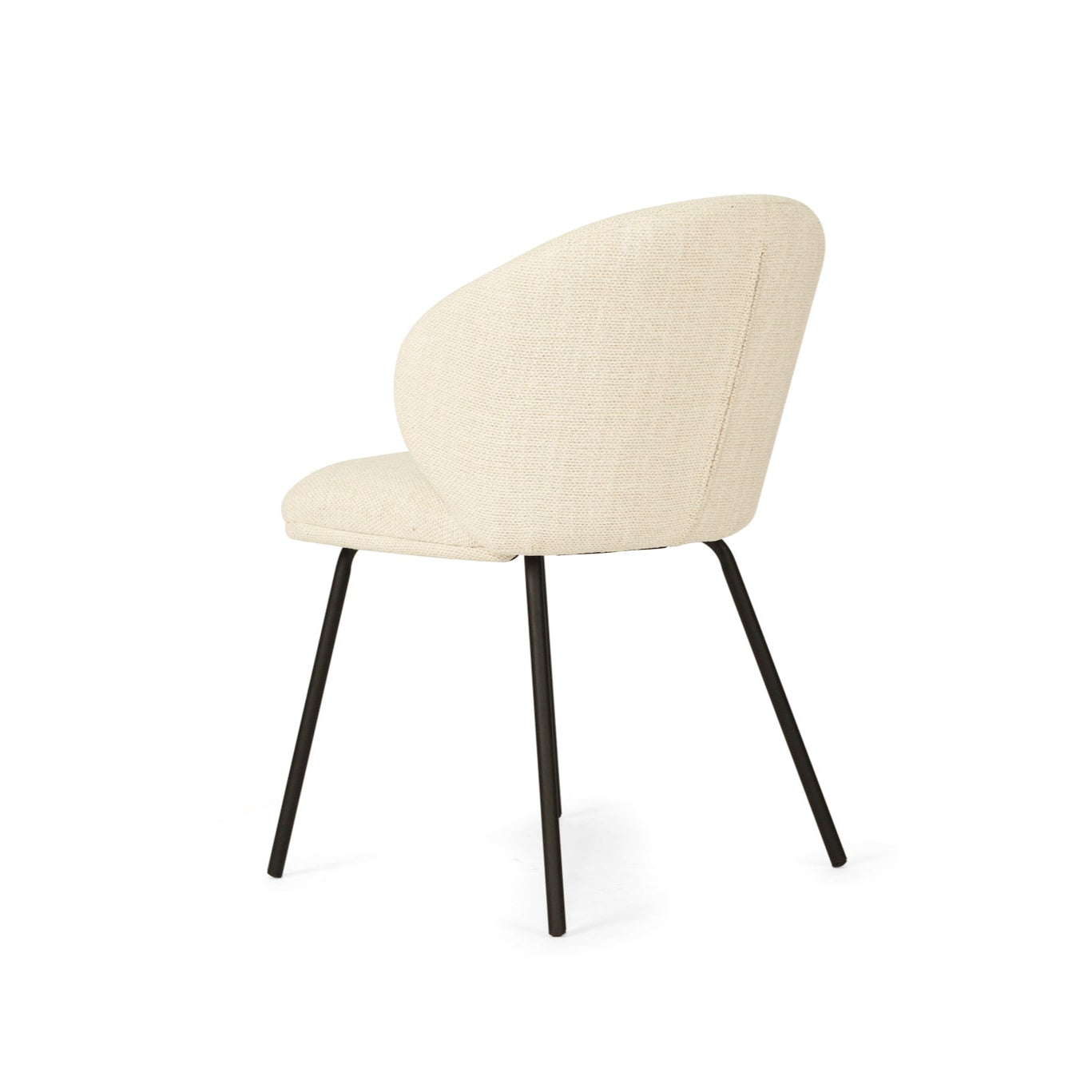 Anders Dining Steel Frame Chair – Natural Upholstery with Black Legs