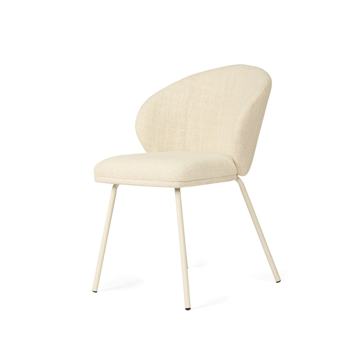 Anders Dining Steel Frame Chair – Natural Upholstery with White Legs