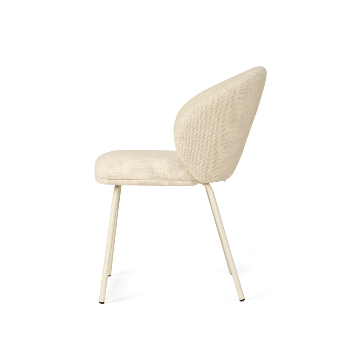 Anders Dining Steel Frame Chair – Natural Upholstery with White Legs