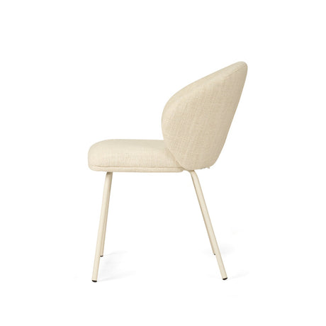 Anders Dining Steel Frame Chair – Natural Upholstery with White Legs