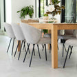 Anders Dining Steel Frame Chair – Pebble Upholstery with Black Legs