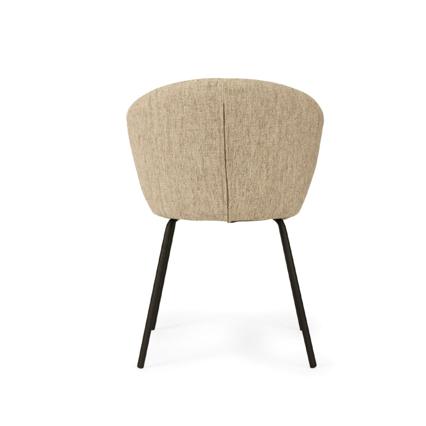 Anders Dining Steel Frame Chair – Pebble Upholstery with Black Legs