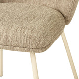 Anders Dining Steel Frame Chair – Pebble Upholstery with White Legs