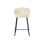 Anders Steel Frame Counter Stool – Natural Upholstery with Black Legs