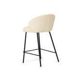 Anders Steel Frame Counter Stool – Natural Upholstery with Black Legs