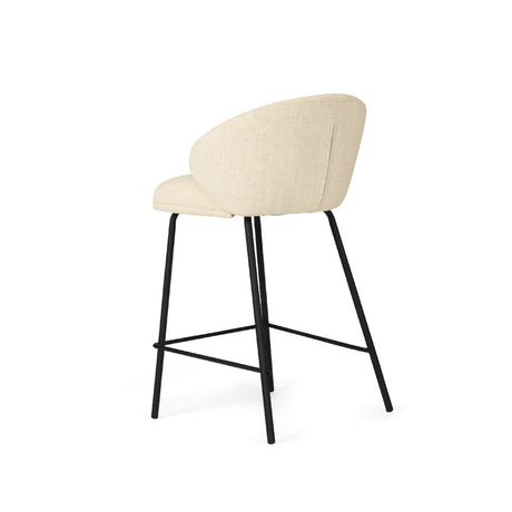 Anders Steel Frame Counter Stool – Natural Upholstery with Black Legs