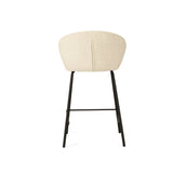 Anders Steel Frame Counter Stool – Natural Upholstery with Black Legs