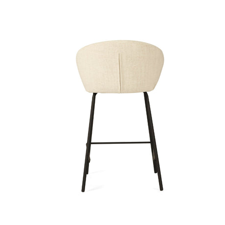 Anders Steel Frame Counter Stool – Natural Upholstery with Black Legs