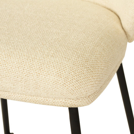 Anders Steel Frame Counter Stool – Natural Upholstery with Black Legs