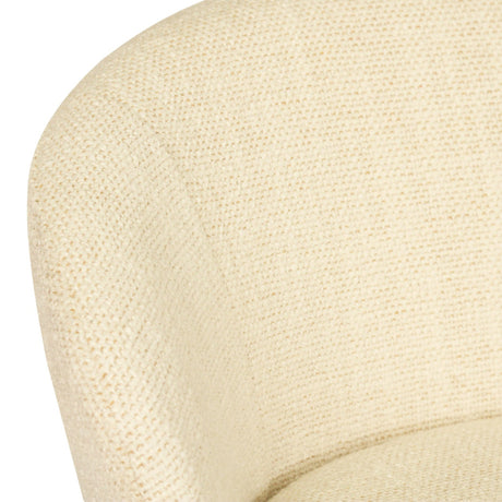 Anders Steel Frame Counter Stool – Natural Upholstery with Black Legs