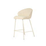 Anders Steel Frame Counter Stool – Natural Upholstery with White Legs