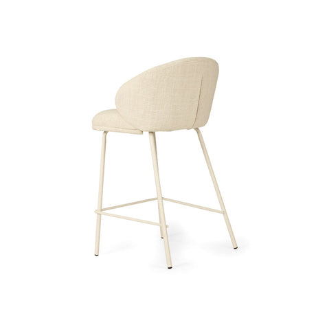 Anders Steel Frame Counter Stool – Natural Upholstery with White Legs