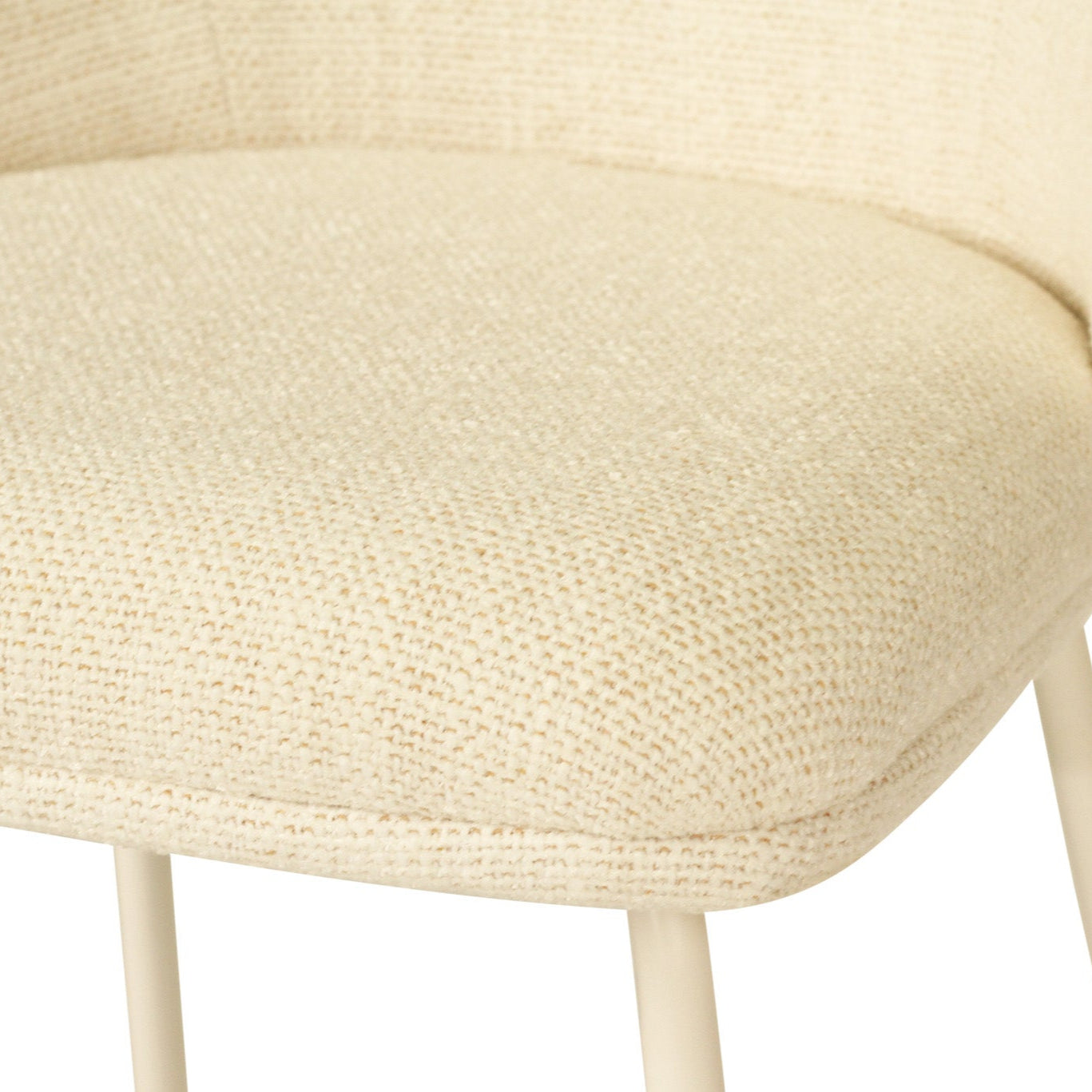 Anders Steel Frame Counter Stool – Natural Upholstery with White Legs