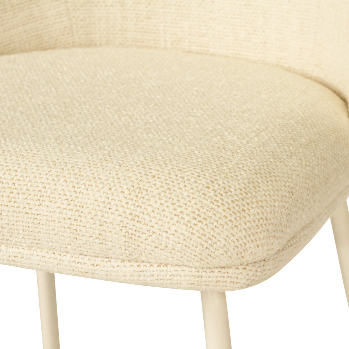 Anders Steel Frame Counter Stool – Natural Upholstery with White Legs