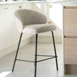 Anders Steel Frame Counter Stool – Pebble Upholstery with Black Legs