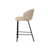 Anders Steel Frame Counter Stool – Pebble Upholstery with Black Legs
