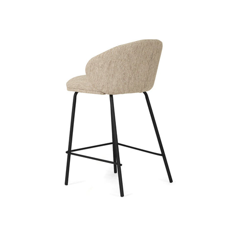 Anders Steel Frame Counter Stool – Pebble Upholstery with Black Legs