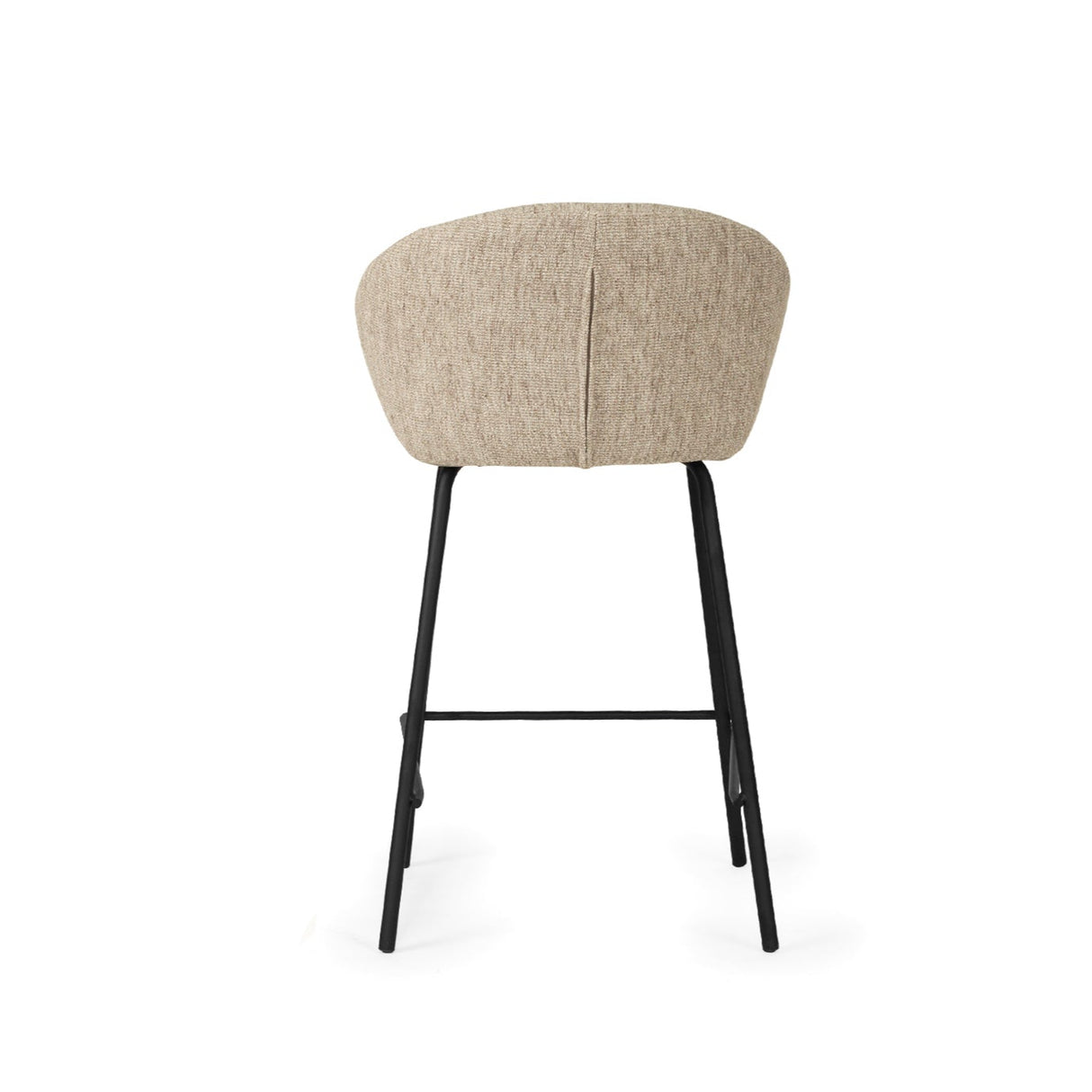 Anders Steel Frame Counter Stool – Pebble Upholstery with Black Legs