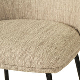 Anders Steel Frame Counter Stool – Pebble Upholstery with Black Legs